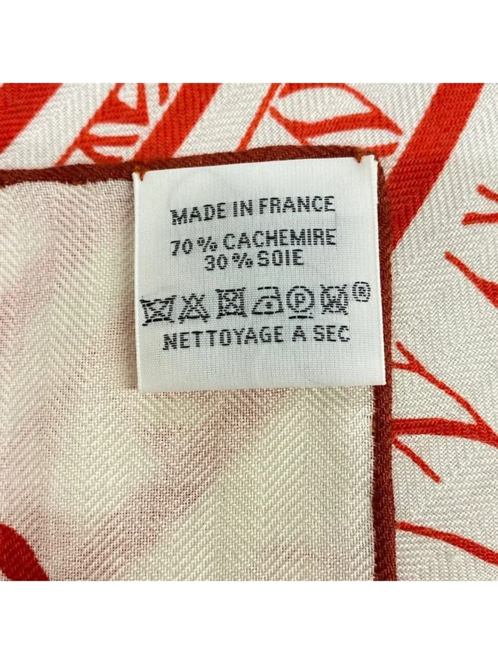 Hermes Shawl White Red Flamingo Party Cashmere Silk Scarf